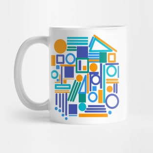 Geometric pop blue art abstract Mug